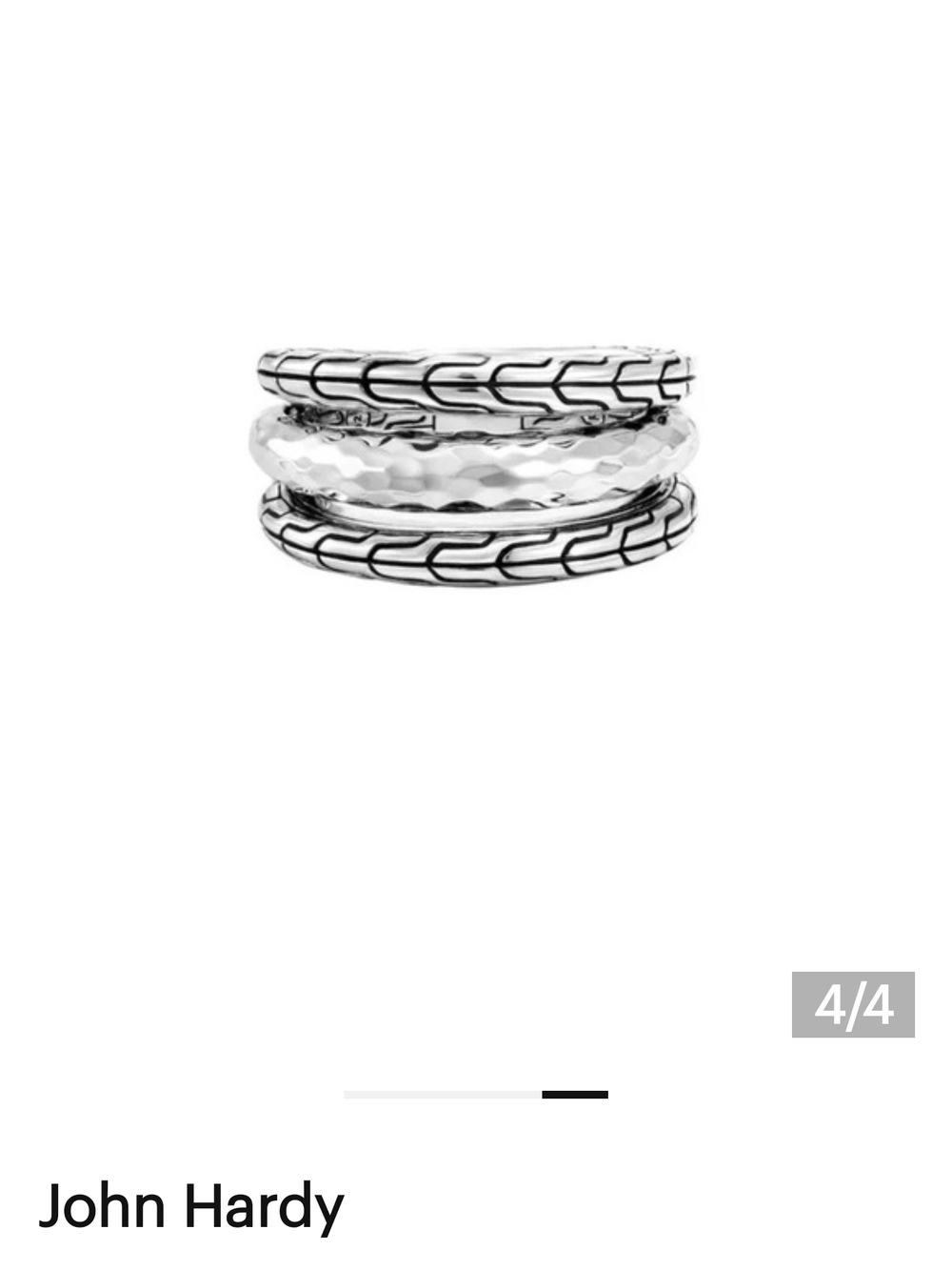 John Hardy Sterling Silver Textured Stack Ring Trio